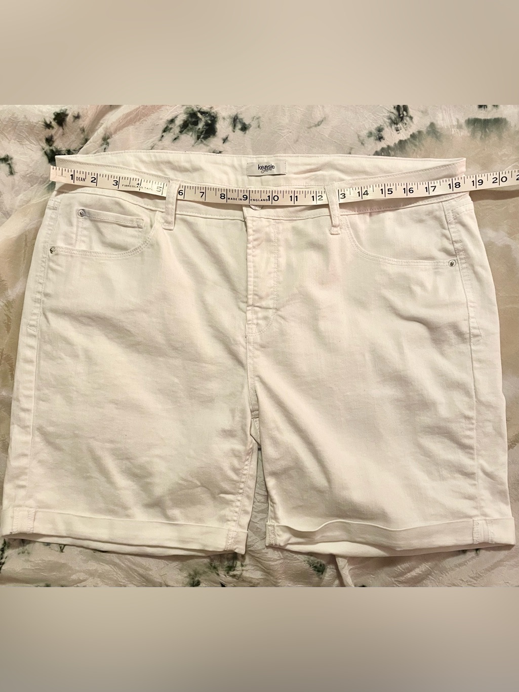 S 16 White Casual Stretchy Denim Shorts